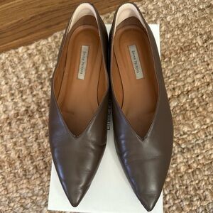 Emme Parsons Brown Leather Pointed Loafers